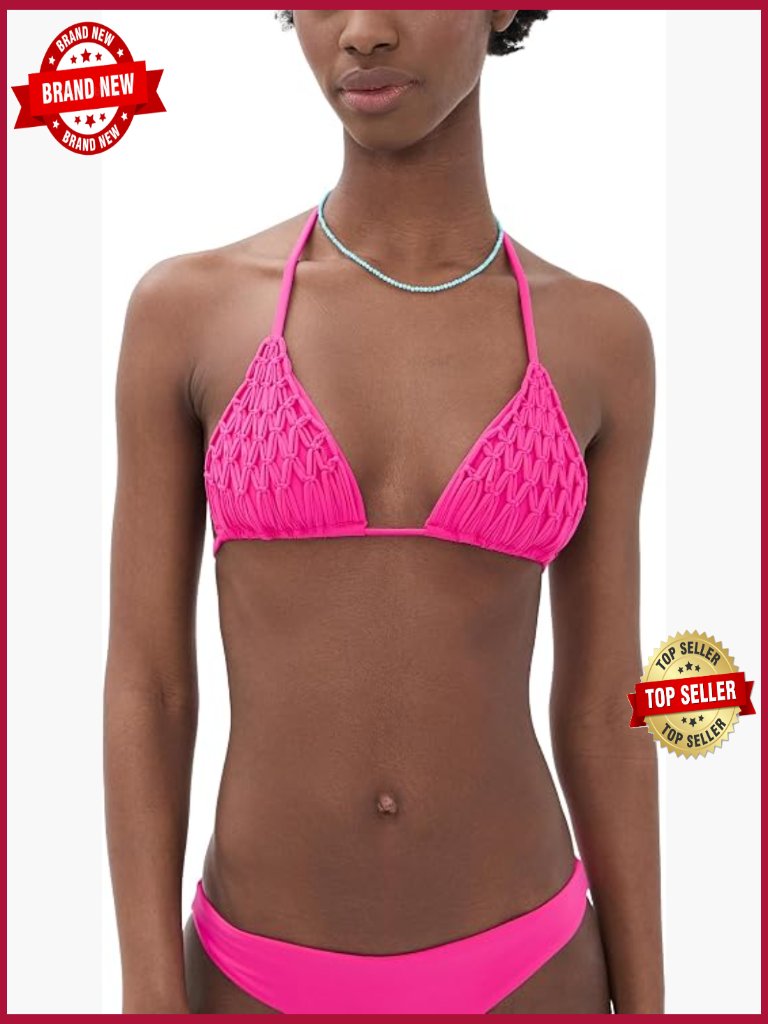 Large Unbranded Lila Triangle Bikini Top High Stretch Nylon Blend